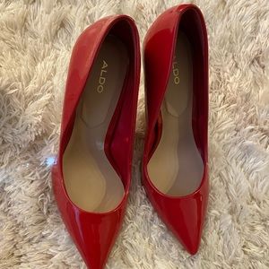 Aldo Patent Leather Heels - Red